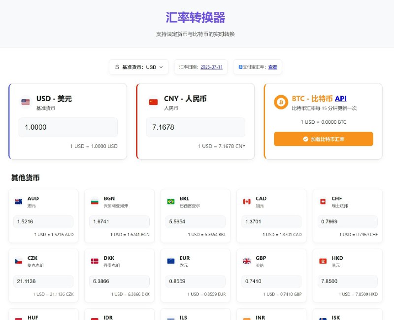 受不了了，重新整了个汇率换算页面